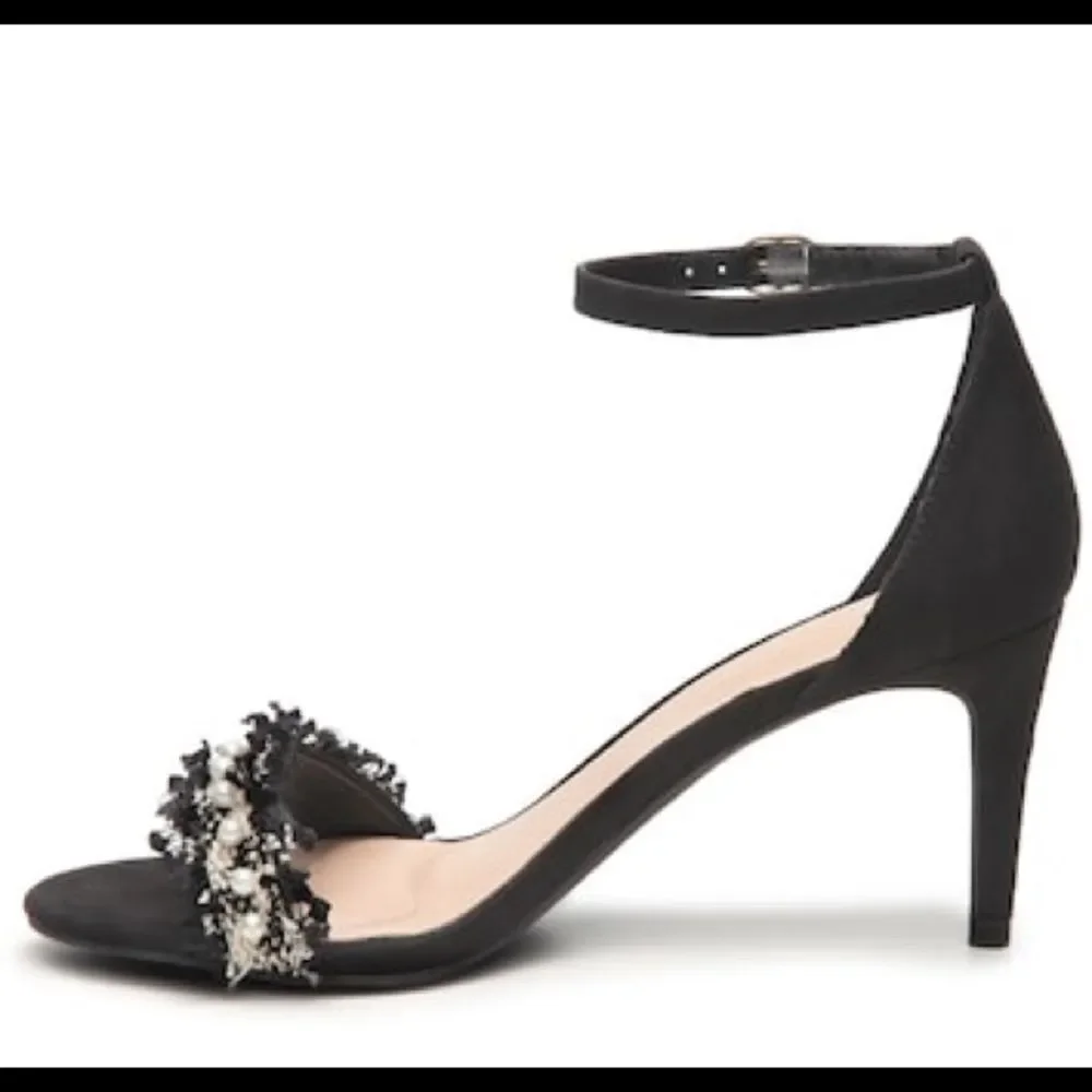 Kelly & Katie Kirstie black suede leather heel sandals 9.5